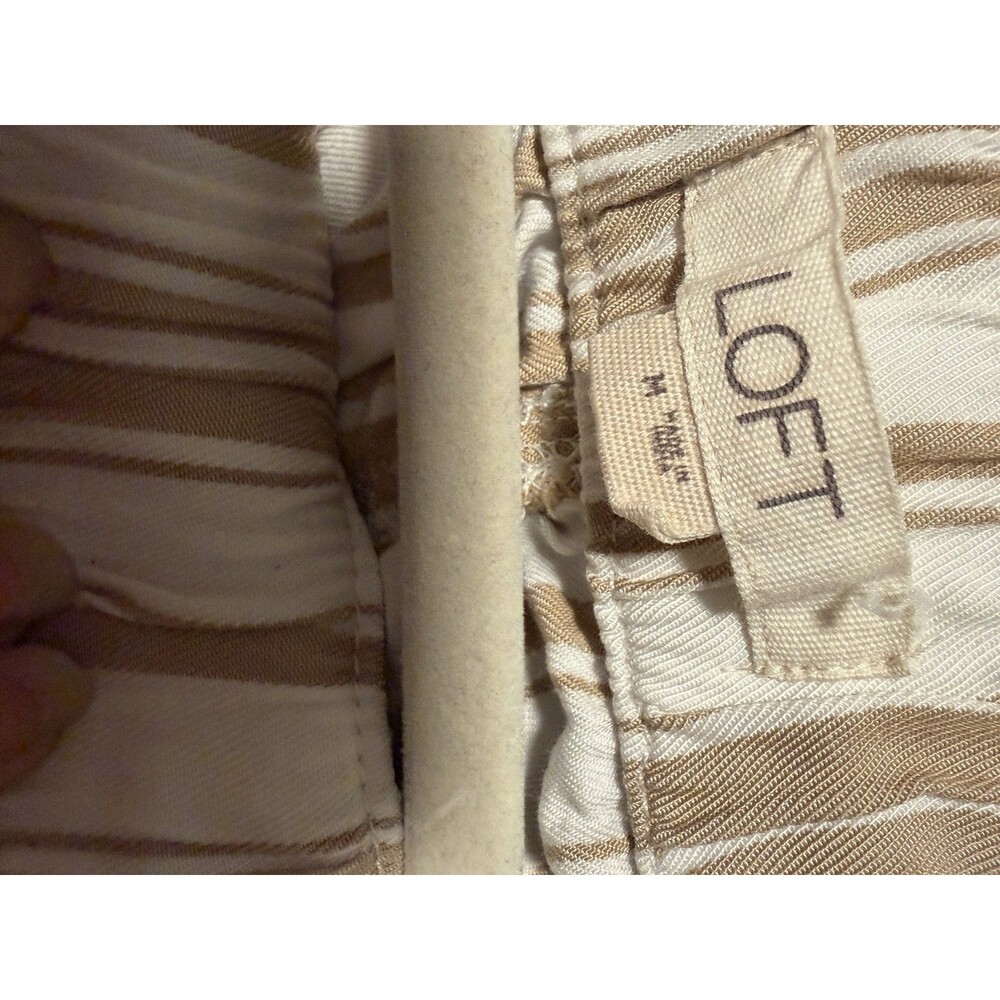 LOFT 100% Lyocell Striped Pull-On Wide Leg Pants Size M Lot of 2 - Picture 5 of 7